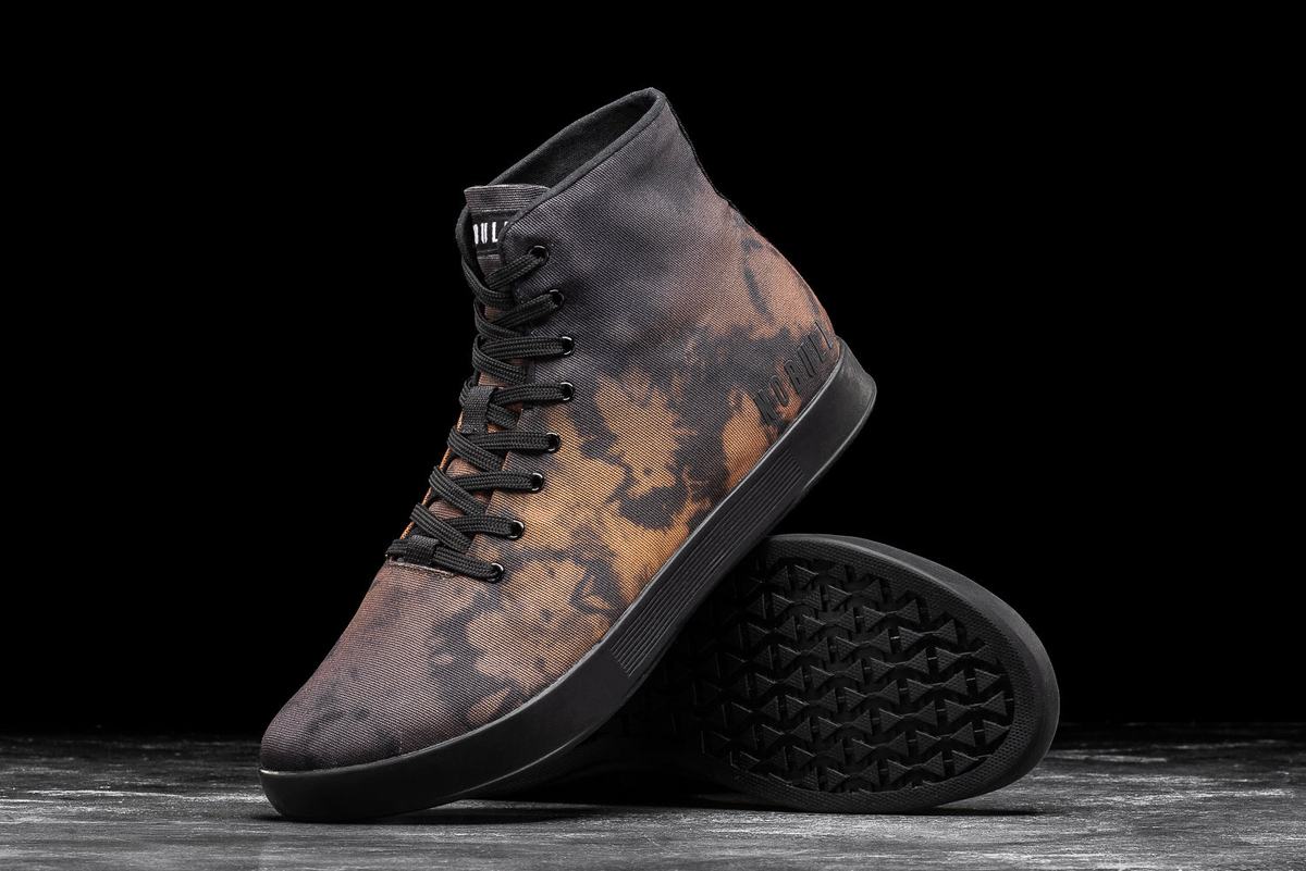 Nobull High-Top Tie-Dye Canvas Women's Trainers Brown | Australia (SN3640)